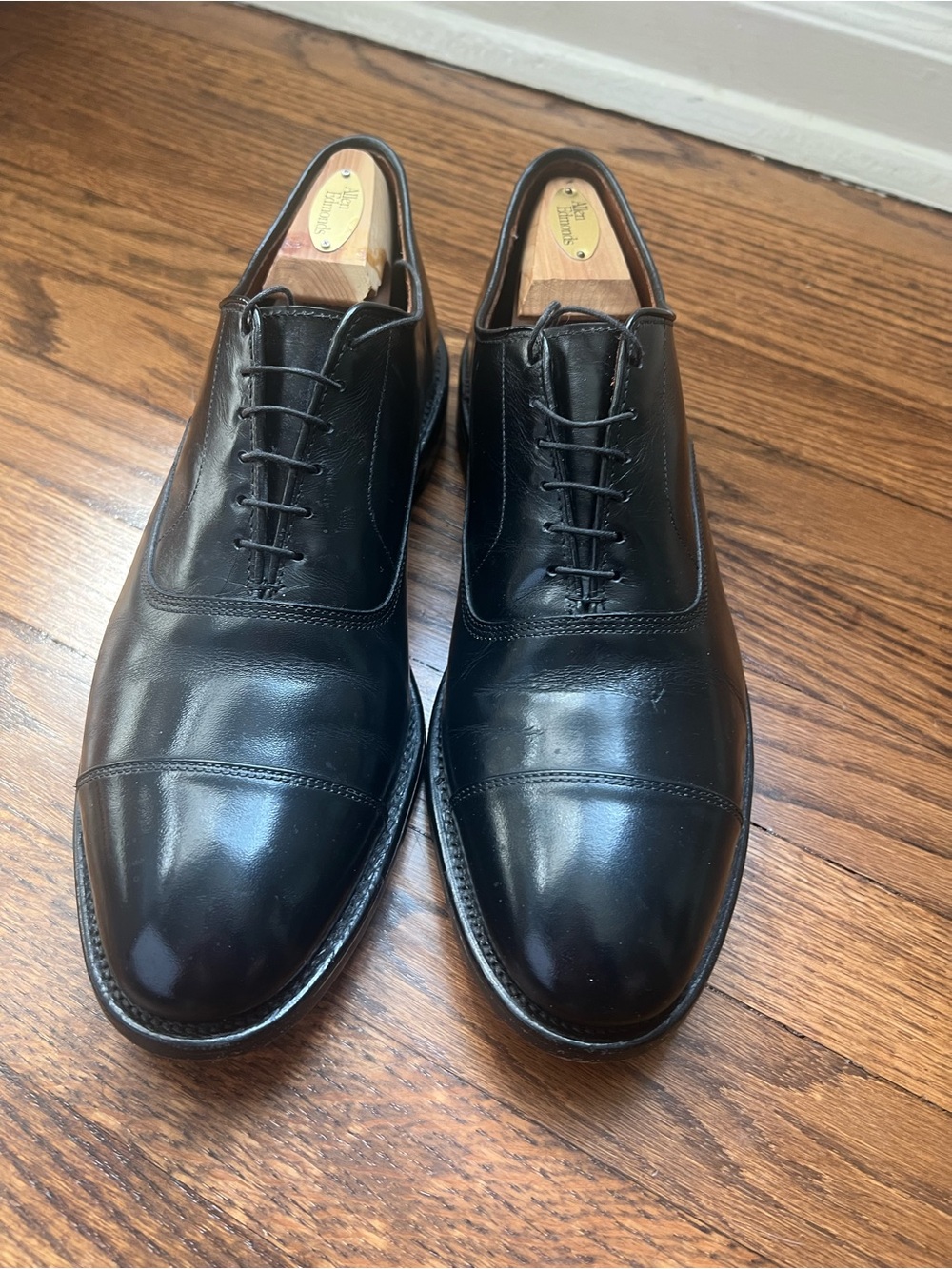 Allen Edmonds Park Ave Black Cap-Toe Oxford Dress Shoes